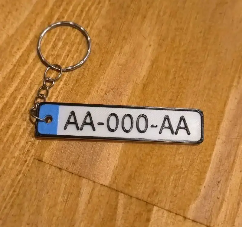 Porte-clé Plaque d’Immatriculation Personnalisable